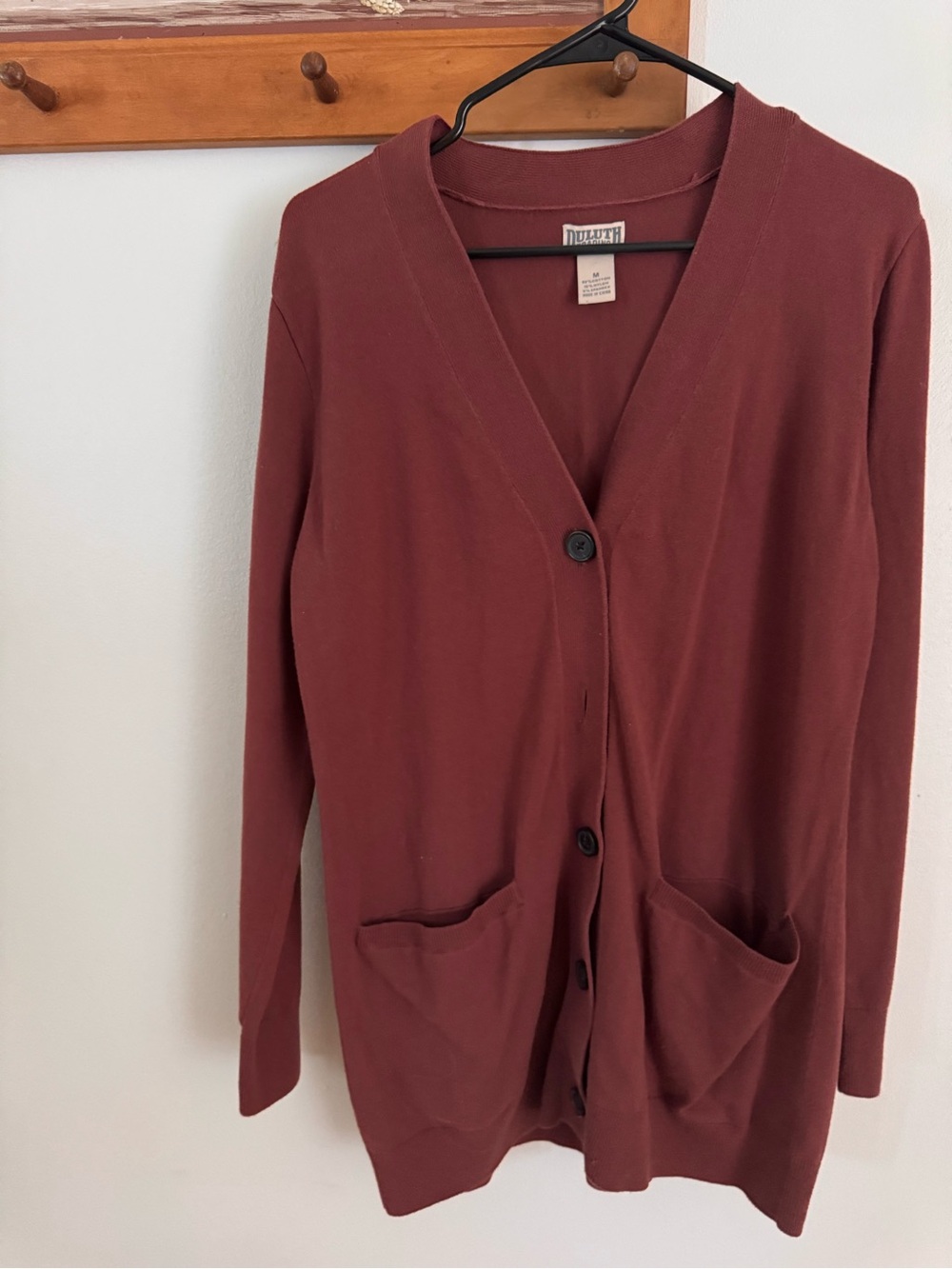Duluth Trading Co. Long Cardigan – Women’s M – Burgundy